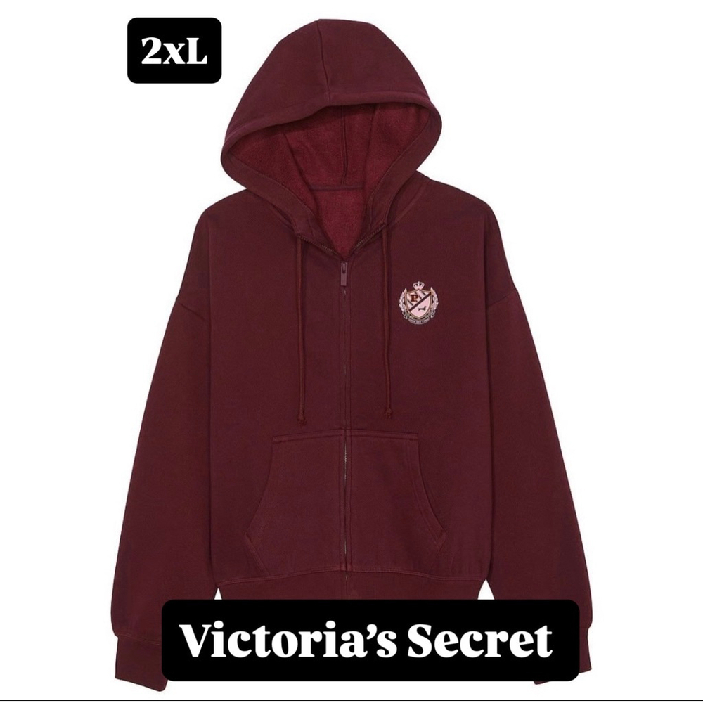 Victoria secret PINK zip up hoodie burgundy zip up 2xl